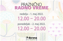 Praznično radno vreme knjižare Dereta