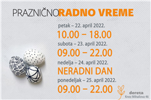 Praznično radno vreme knjižare Dereta