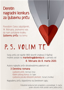 „P. S. Volim te“ – Deretin nagradni konkurs za ljubavnu priču